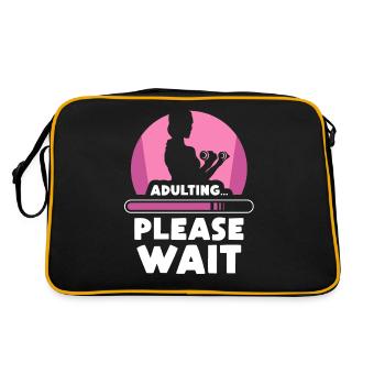 Grow up please wait girl's birthday - Retro Bag - black/gold - Back