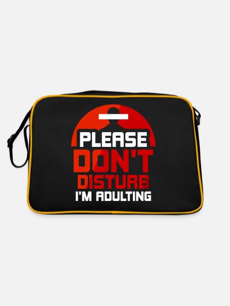 Bitte Nicht Stören Ich Werde Erwachsen Geburtstag - Retro Tasche - Schwarz/Gold - Hinten