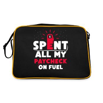 Whole paycheck Spent on fuel - Retro Bag - black/gold - Back