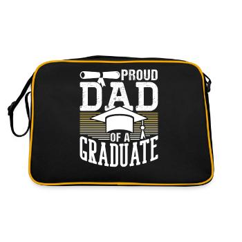 Stolzer Vater Eines Absolventen Abschluss - Retro Tasche - Schwarz/Gold - Hinten
