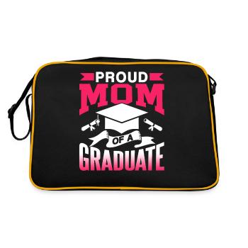 Stolze Mutter Einer Absolventin Abschluss - Retro Tasche - Schwarz/Gold - Hinten