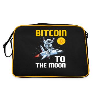 Bitcoin vers la Lune - Sac Retro - noir/or - Dos