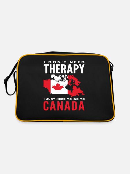 Canada Therapy Saying Canadian Origin - Retro Bag - black/gold - Back