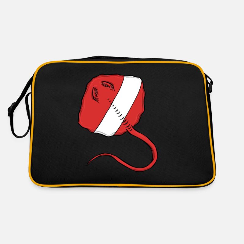 Scuba Diver Red White Flag Ray Scuba Diving Retro Bag