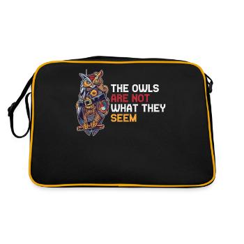 The Owls Are Not What They Seem Owl Gift - Retro Bag - black/gold - Back