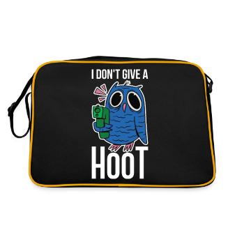 I Dont Give A Hoot Owl Gift - Retro Bag - black/gold - Back
