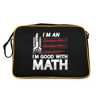 Aerospace Engineer I'm An I'm Good With Math Space - Retro Tasche - Schwarz/Gold - Hinten