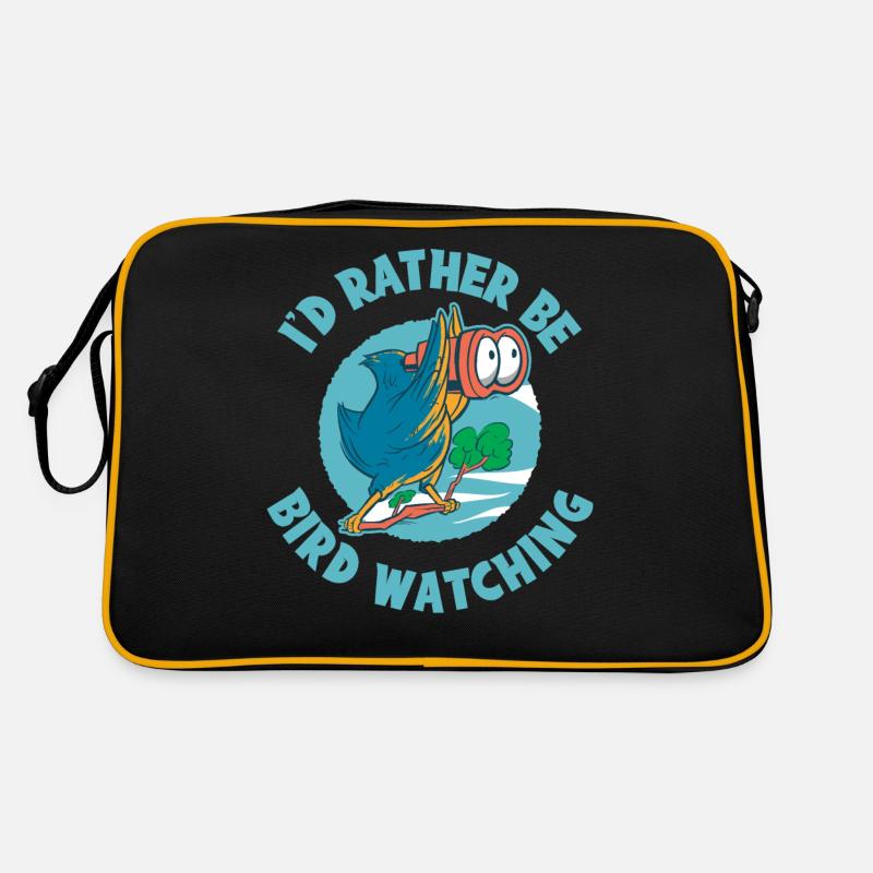 Id Rather Be Bird Watching Vogel Geschenk Retro Tasche