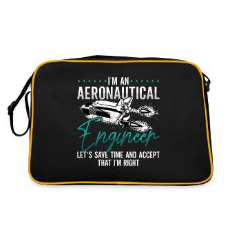 Aerospace I'm An Aeronautical Engineer Rocket - Retro Bag - black/gold - Back