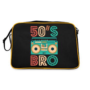 50s Bro Vintage Cassette Shirt 1950s Retro Vintage - Retro Tasche - Schwarz/Gold - Hinten