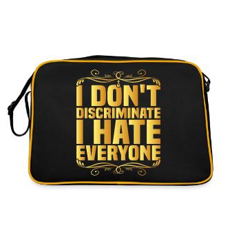 I Don't Discriminate I Hate Everyone 8 - Retro Bag - black/gold - Back