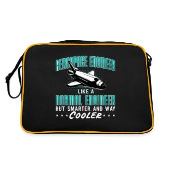 Aerospace Engineer Like A Normal Engineering Space - Retro Tasche - Schwarz/Gold - Hinten