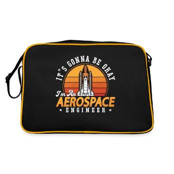 Aerospace Engineer It's Gonna Be Okay Retro Space - Retro Tasche - Schwarz/Gold - Hinten