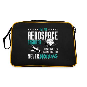 Aerospace I'm An Aerospace Engineer Engineering - Retro Tasche - Schwarz/Gold - Hinten