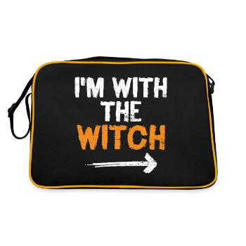 I'm With The Witch Funny Halloween Husband Wife - Retro Bag - black/gold - Back