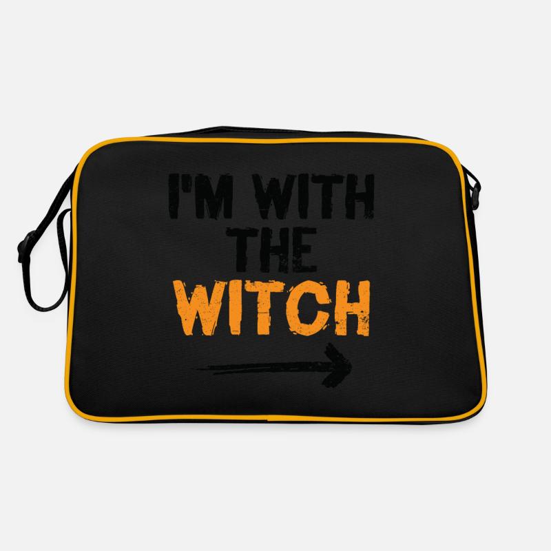 Ich bin mit der Hexe Funny Halloween Ehemann Ehefrau Retro Tasche