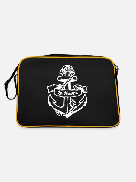 Le Havre Port Anchor Souvenir Port City - Retro Bag - black/gold - Back