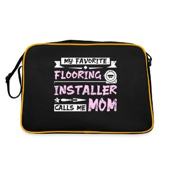 Mon installateur de revêtement de sol préféré m’appelle maman - Sac Retro - noir/or - Dos