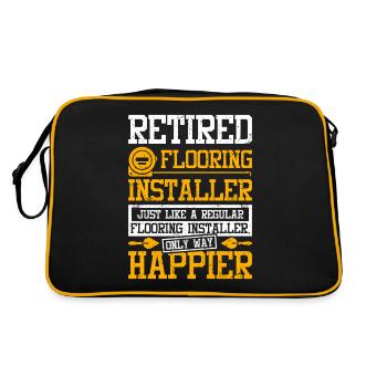 Heureux installateur de revêtements de sol à la retraite - Sac Retro - noir/or - Dos