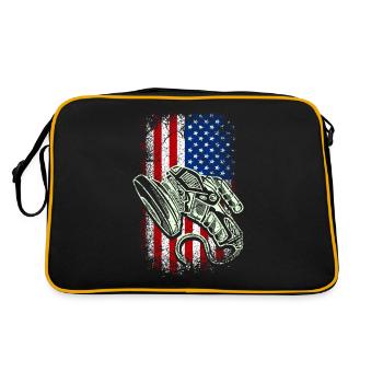 Usa installateur de revêtements de sol drapeau américain 4 juillet - Sac Retro - noir/or - Dos