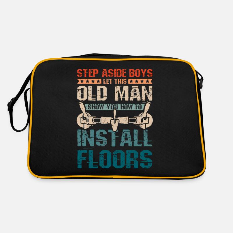 Old man flooring installer Retro Tasche