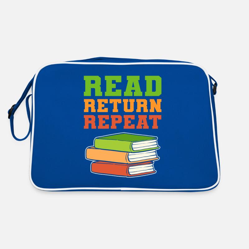 Read Return Repeat Librarian Book Lover Retro Tasche