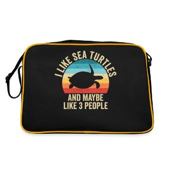 I love Les Tortues De Mers Gift Funny - Retro Bag - black/gold - Back