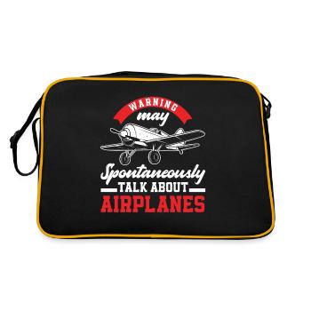 Airplane Aviation Pilot Funny Pilot Gift - Retro Bag - black/gold - Back