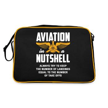 Airplane Aviation Pilot Funny Pilot Gift - Retro Bag - black/gold - Back