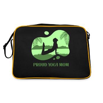 Proud Yoga Mother Mama Hobby Mommy - Retro Bag - black/gold - Back