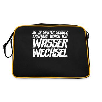 Aquarianer - Retro Tasche - Schwarz/Gold - Hinten