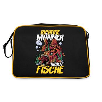 Aquarianer - Retro Tasche - Schwarz/Gold - Hinten