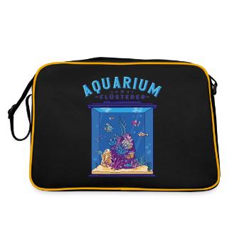 Aquarium Flüsterer Aquarianer - Retro Tasche - Schwarz/Gold - Hinten