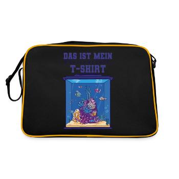 Das ist mein Wasserwechsel T-shirt Aquarianer - Retro Tasche - Schwarz/Gold - Hinten