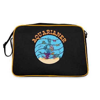 Aquarianer - Retro Tasche - Schwarz/Gold - Hinten