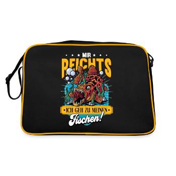Aquarianer - Retro Tasche - Schwarz/Gold - Hinten
