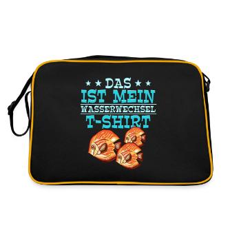 Das ist mein Wasserwechsel T-shirt Aquarianer - Retro Tasche - Schwarz/Gold - Hinten