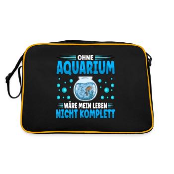 Aquarianer - Retro Tasche - Schwarz/Gold - Hinten