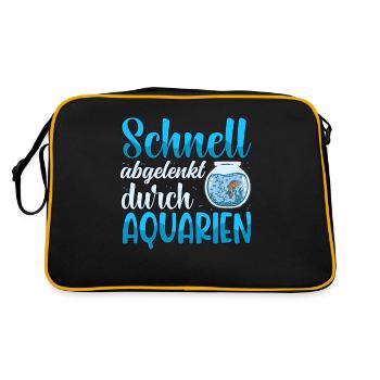 Aquarianer - Retro Tasche - Schwarz/Gold - Hinten