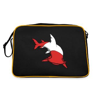 Scuba Diver Red White Flag Hammerhead Plongée sous-marine - Sac Retro - noir/or - Dos