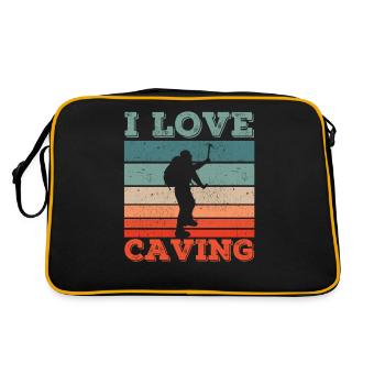 I love caving caving caving - Retro Bag - black/gold - Back