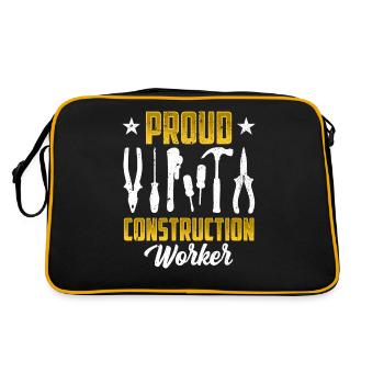 Proud Construction Worker Team Teamwork Construction Site Construction - Retro Bag - black/gold - Back