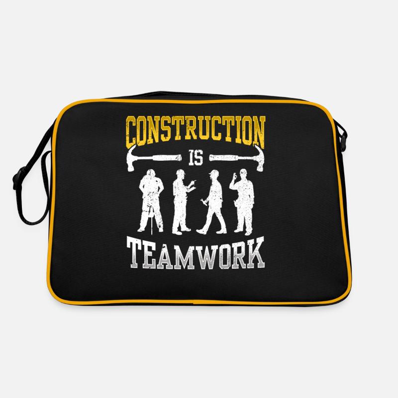 Les travaux de construction sont un travail d’équipe Travail d’équipe Construction Chantier de construction Sac Retro