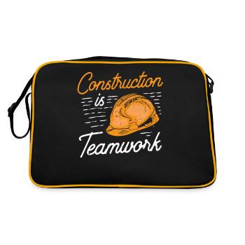 Construction work is teamwork Construction Construction site Teamwork - Retro Bag - black/gold - Back