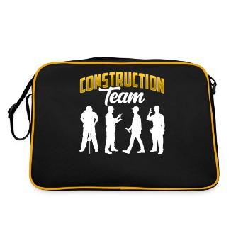 Construction Team Teamwork Construction site Construction workers - Retro Bag - black/gold - Back