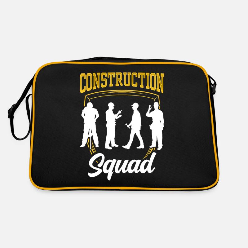 Construction team Teamwork Construction site Construction worker Construction team Retro Bag