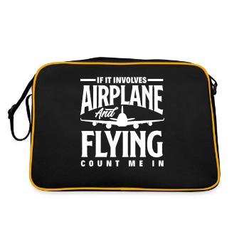 Airplane Aviation Pilot Funny Pilot Gift - Retro Bag - black/gold - Back