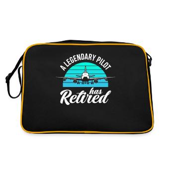 Pension Pensioner Pilot Funny Pilot Gift - Retro Bag - black/gold - Back