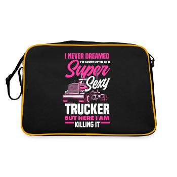 Truck Driver Trucker Truck Driver Driver - Retro Bag - black/gold - Back