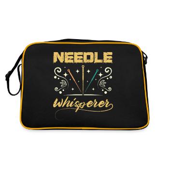 Needle whisperer acupuncturist - Retro Bag - black/gold - Back